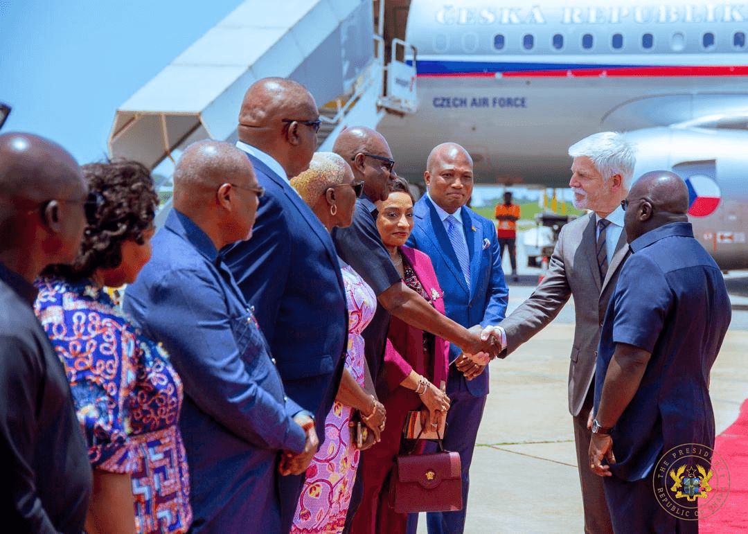 Photos: Czech President arrives in Ghana for 3-day historic visit