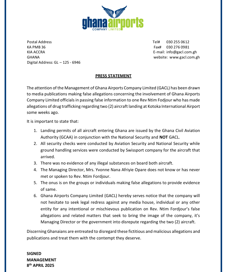 No evidence of illicit cargo on AirMed and Antonov planes - GACL