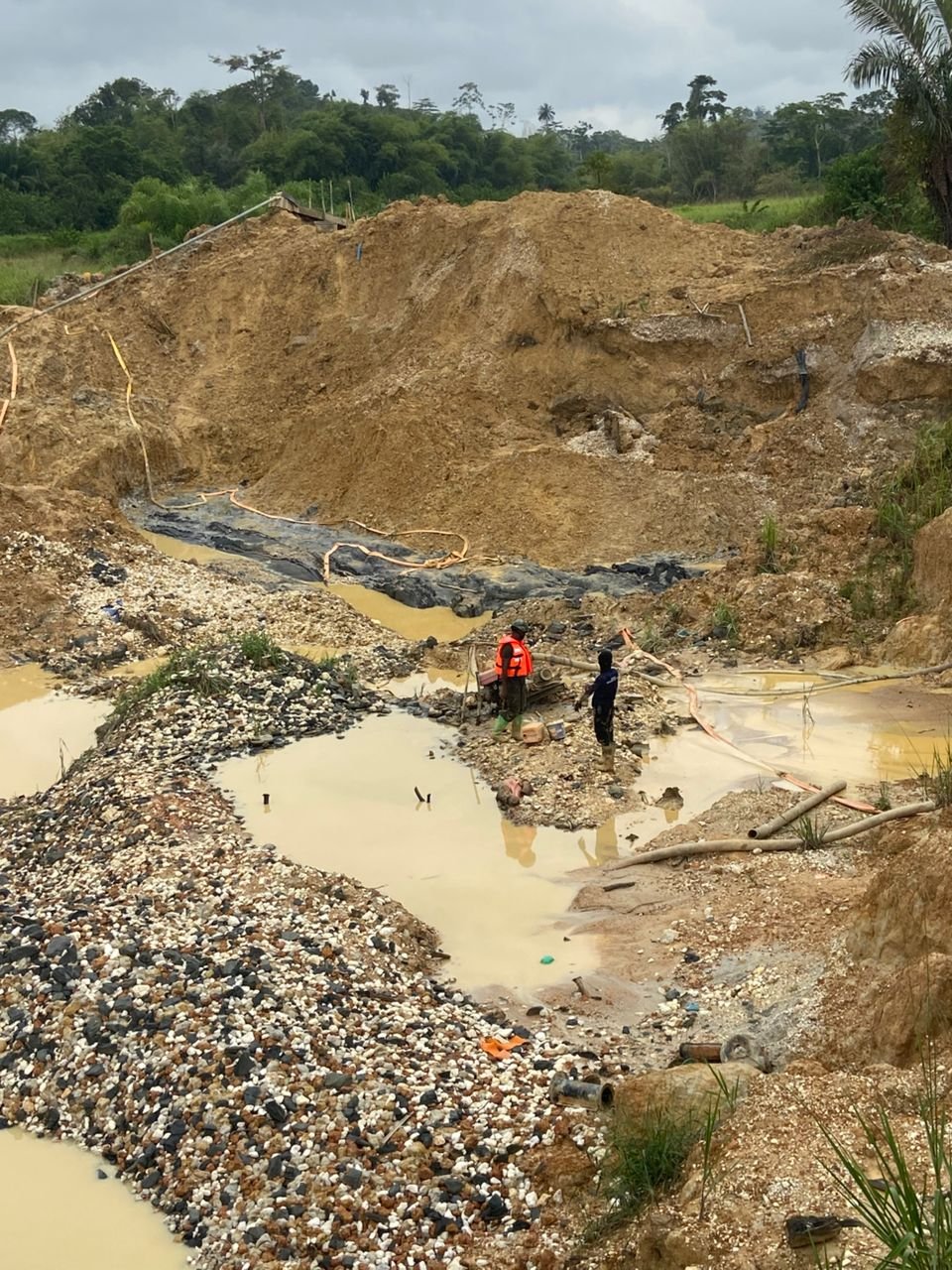 Galamsey: Prestea Blue Water Guards destroy 8 chanfang machines, seize 8 pumping machines