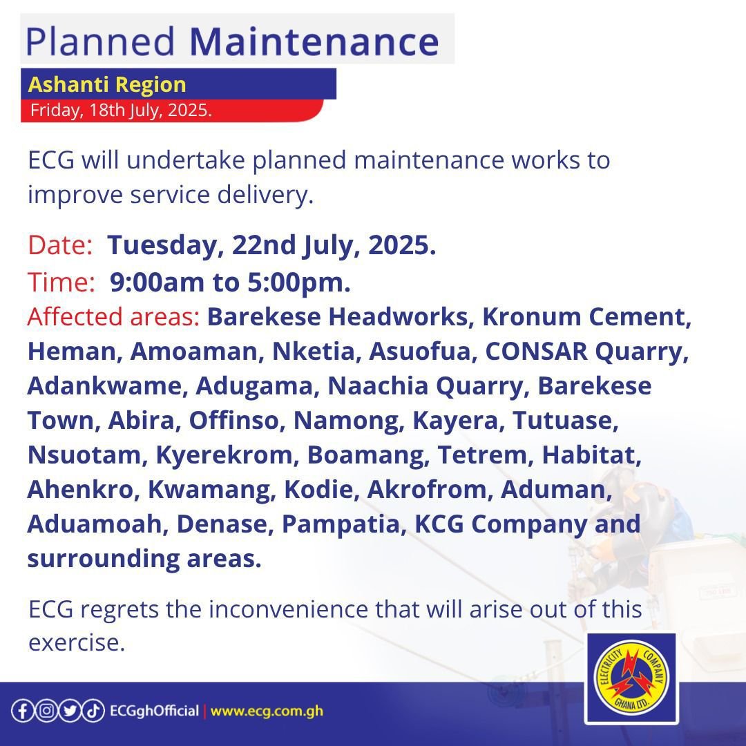 A/R: GWCL to shutdown Barekese treatment plant for maintenance works A/R: GWCL to shutdown Barekese treatment plant for maintenance works