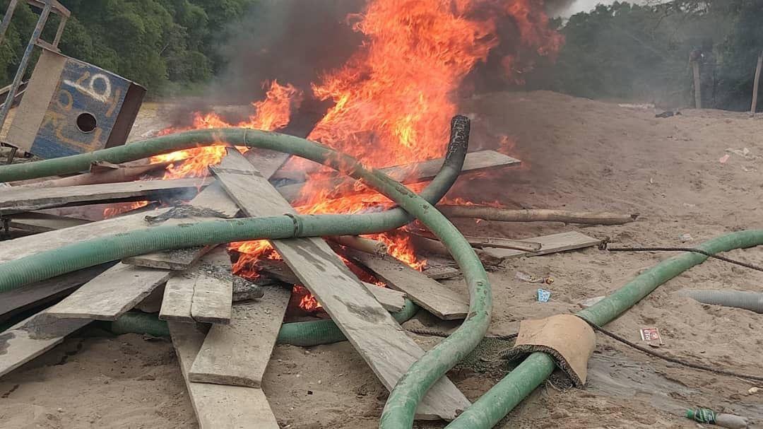 NAIMOS, Blue Water Guards seize 50 chanfang machines in major operation on Ankobra River
