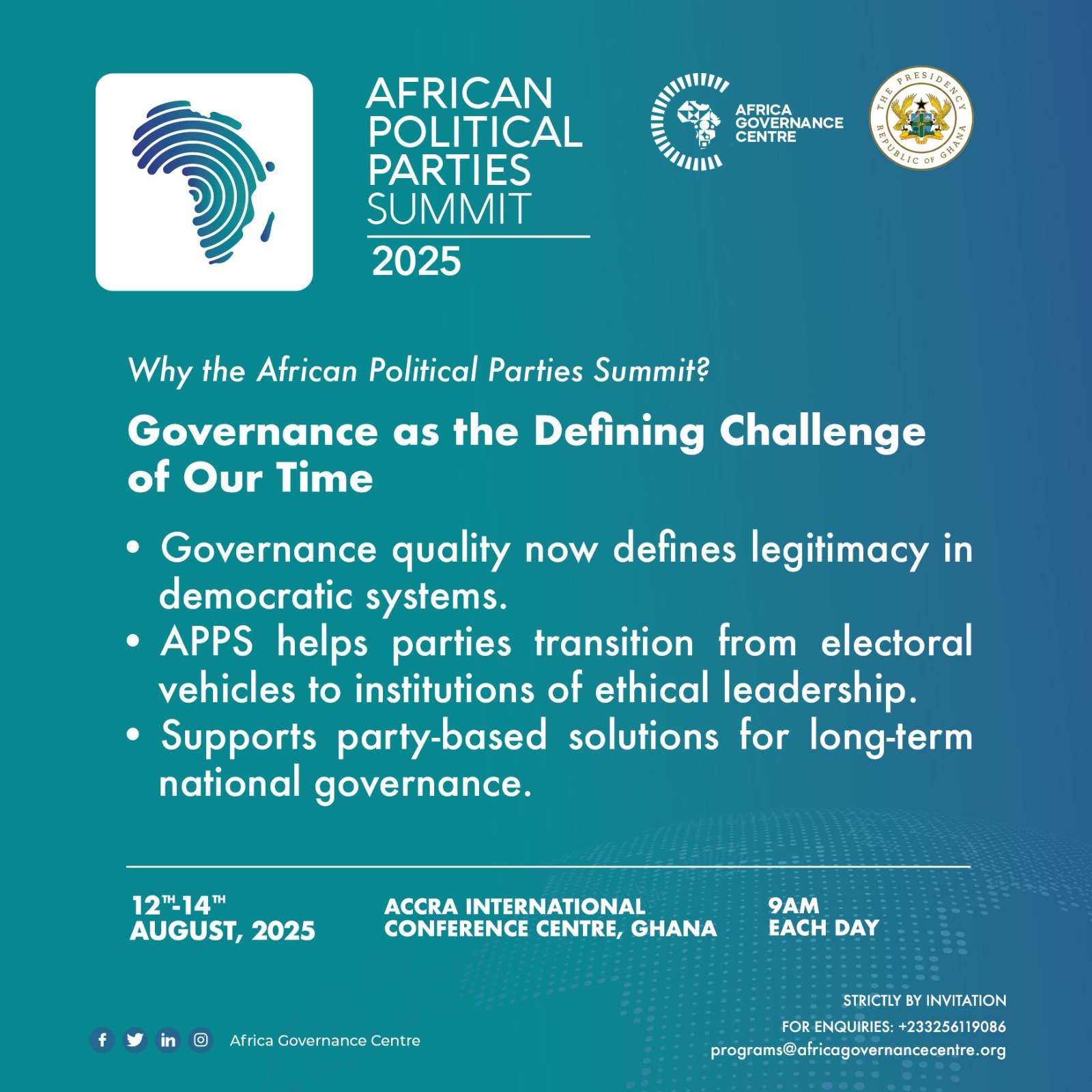 African Political Parties Summit 2025 opens today in Accra