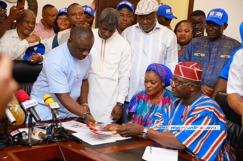 Photos: Bryan Acheampong files nomination to contest NPP flagbearership