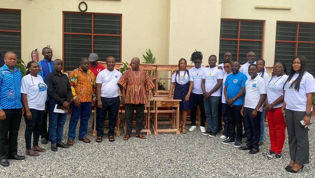 Justine Senuvie Memorial Foundation donates 100 Desks, scholarships to Kpando Senior High School
