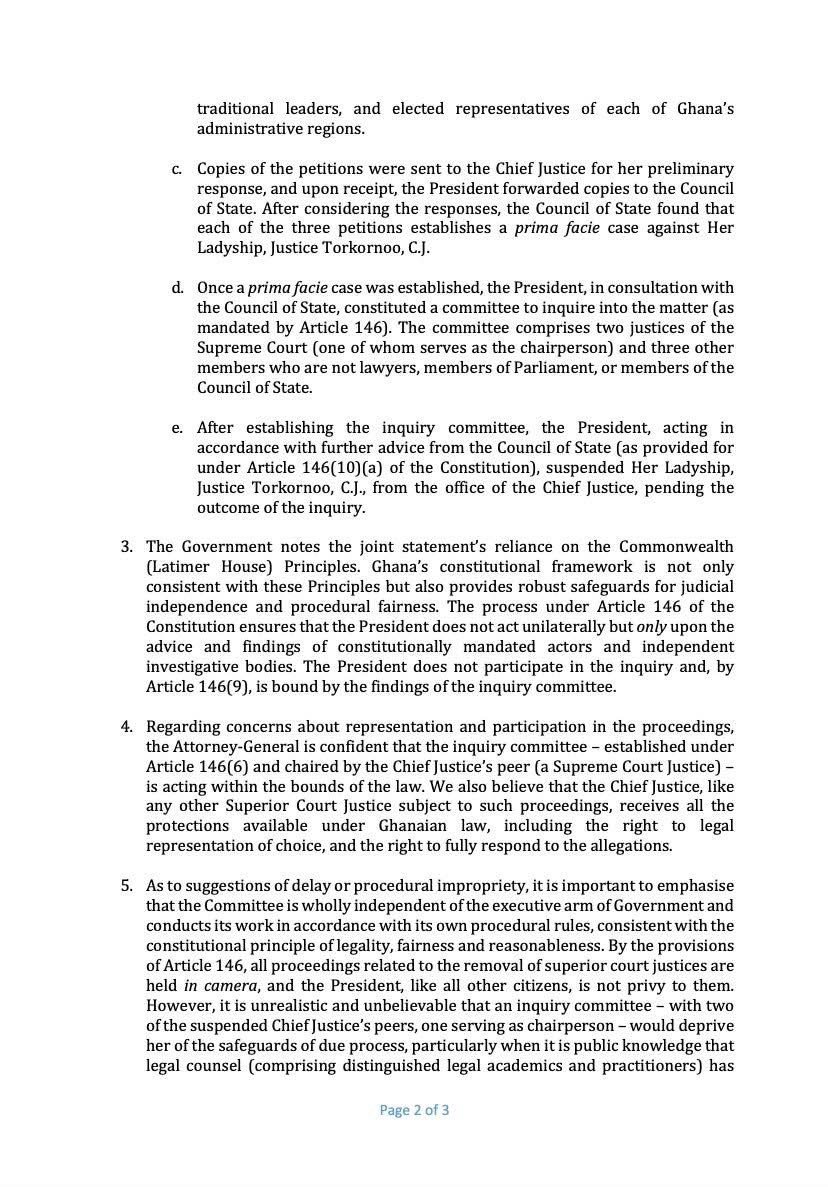 AG rejects demands by Bar Council, Commonwealth lawyers to reinstate suspended CJ Torkonoo