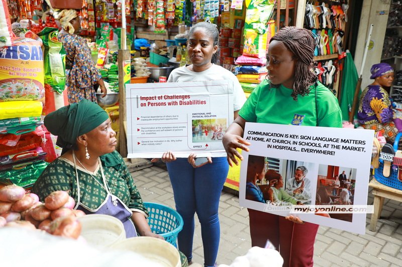 UG students raise awareness about disabilities at Madina Market