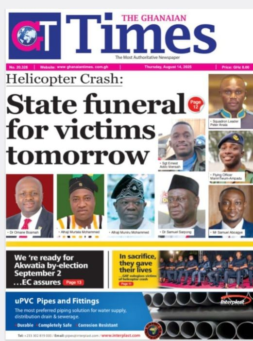 Today's Front pages: Thursday, August 24, 2025