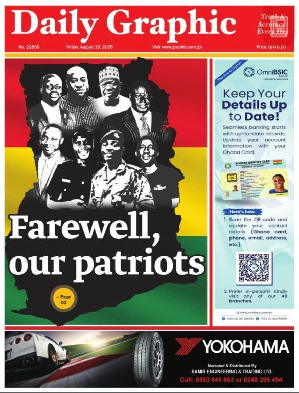 Today's Front pages: Friday, August 15, 2025