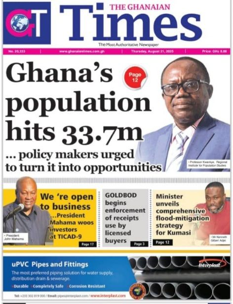 Today's Front pages: Thursday, August 21, 2025