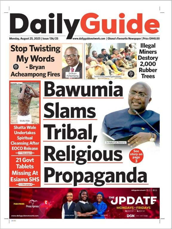 Today's Front pages: Monday, August 25, 2025