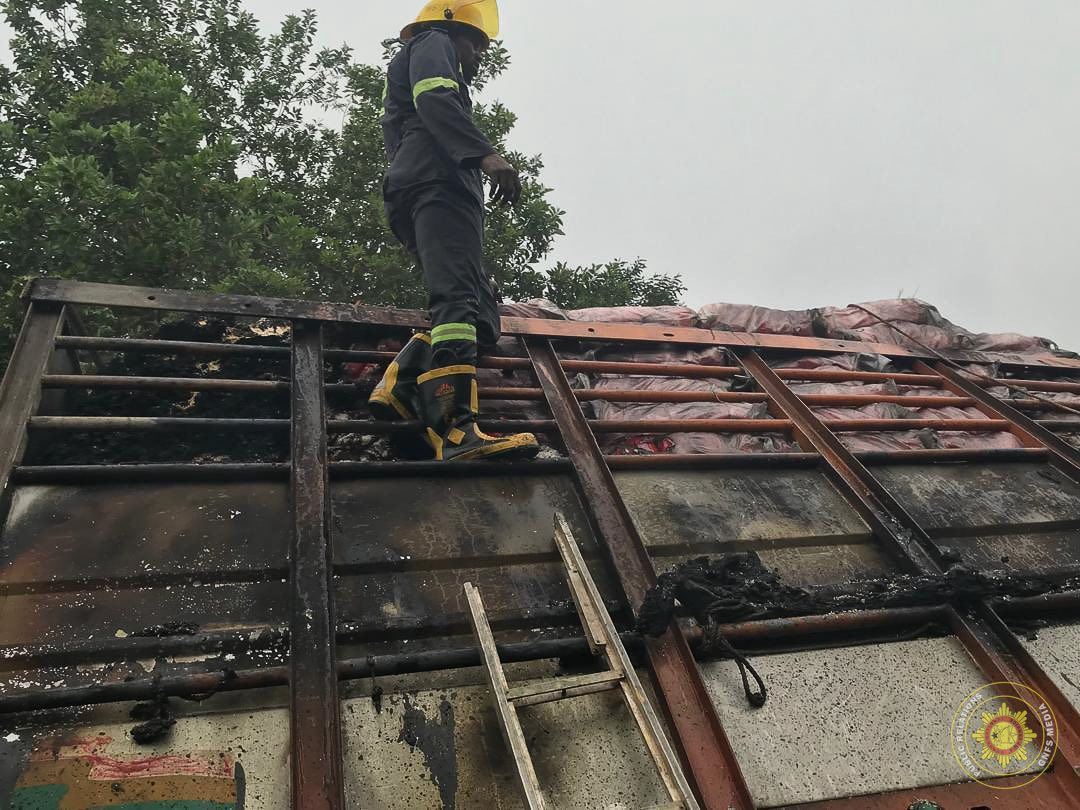 Fire destroys cargo truck on Adugyama-Bechem highway