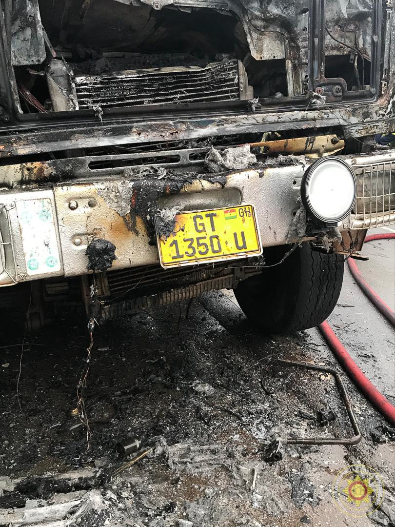 Fire destroys cargo truck on Adugyama-Bechem highway