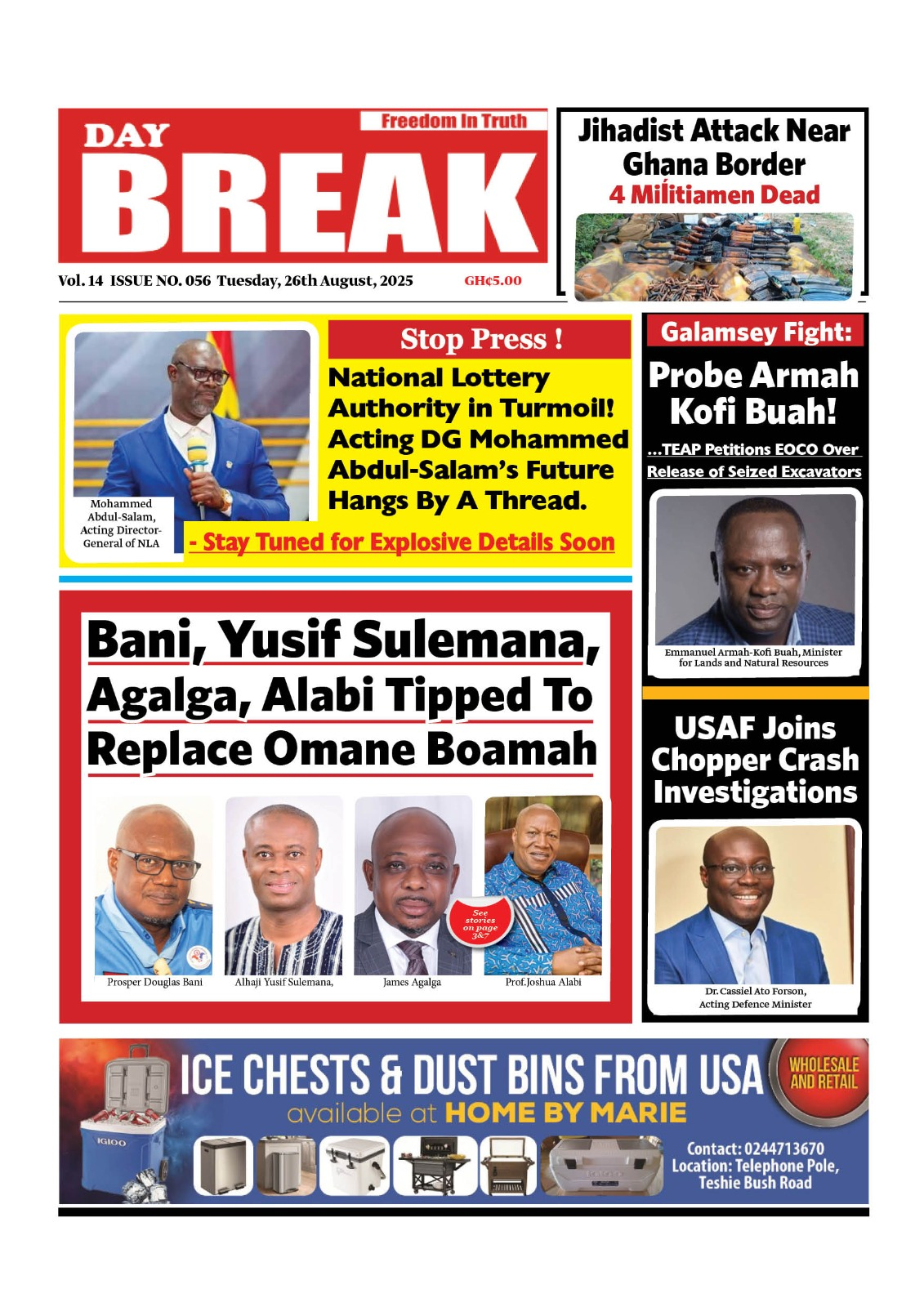 Today's Front pages: Tuesday, August 26, 2025