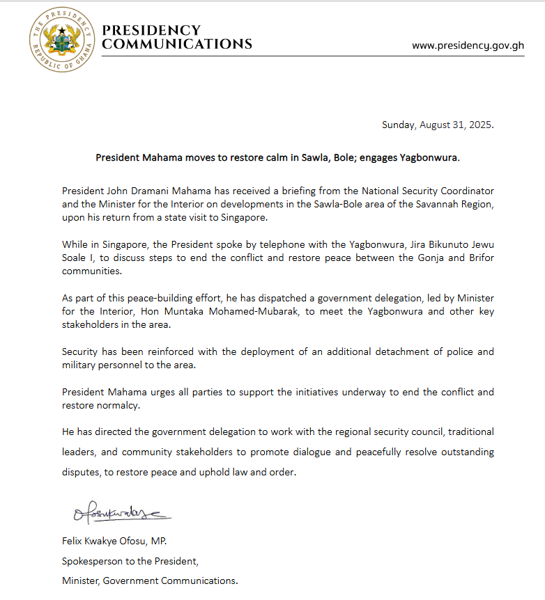 Mahama moves to restore calm in Sawla-Bole conflict, engages Yagbonwura Mahama moves to restore calm in Sawla-Bole conflict, engages Yagbonwura