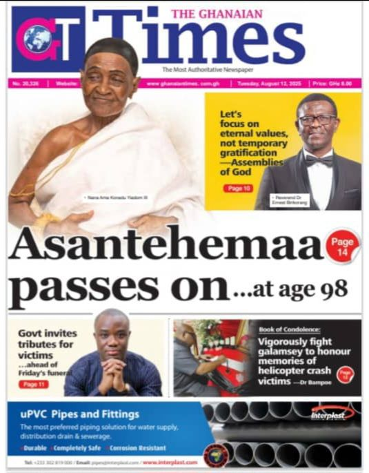 Today’s Front pages: Tuesday, August 12, 2025