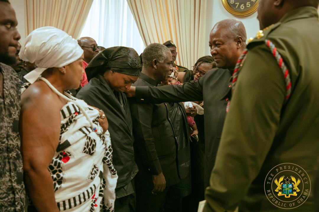 Photos: Mahama meets families of fallen soldiers after helicopter tragedy