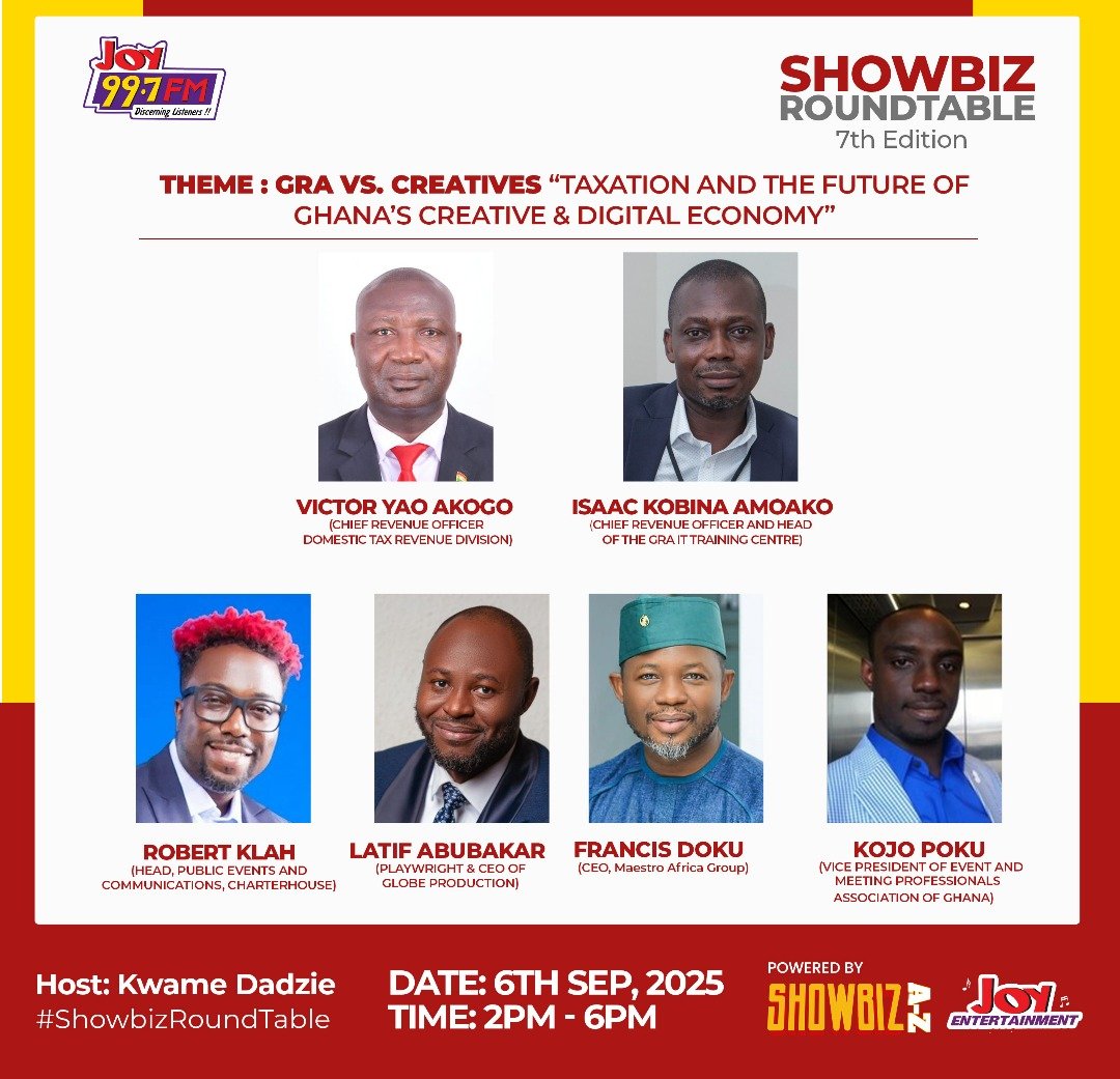Joy FM announces speakers for 7th Showbiz Roundtable on taxation
