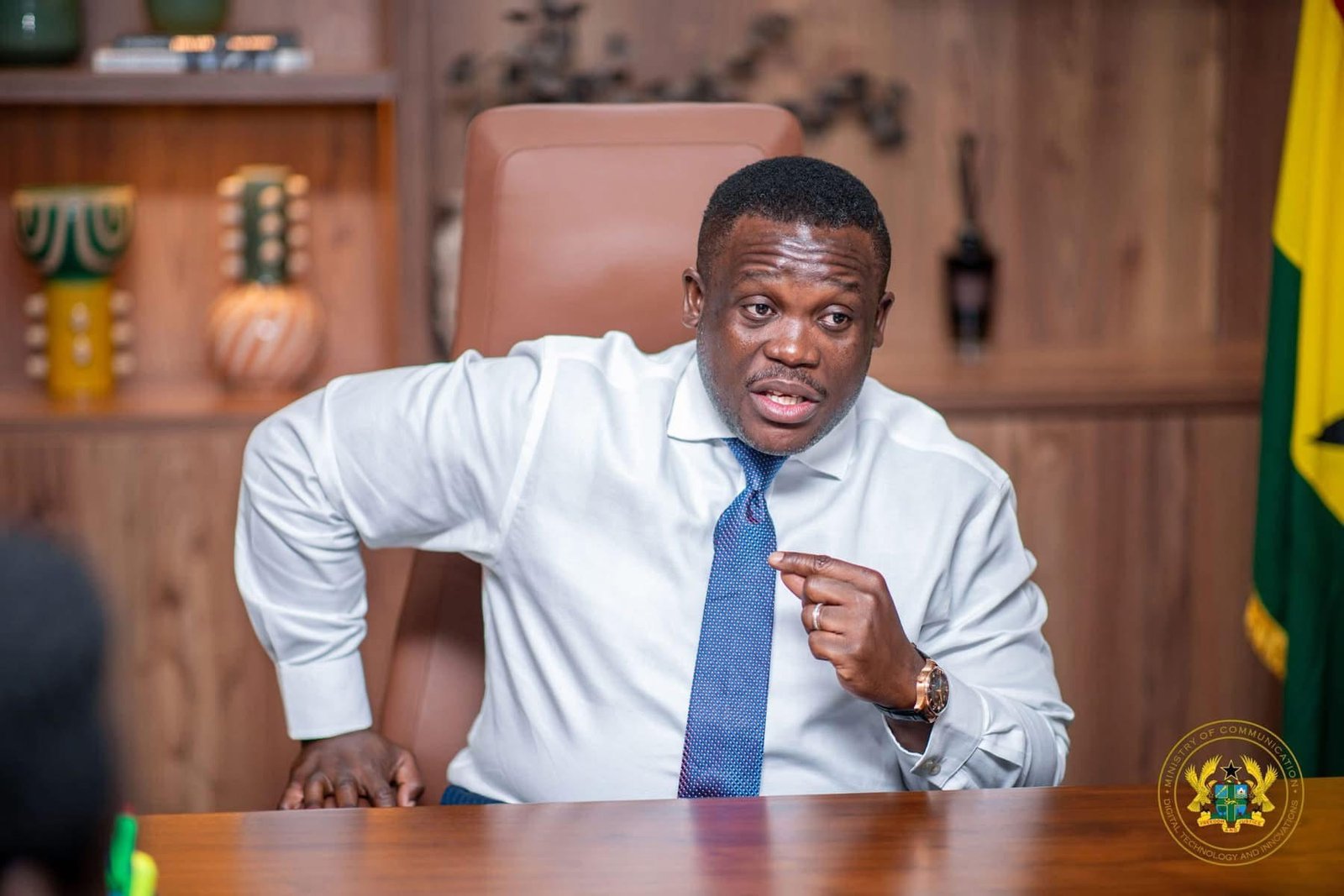 Lekzy DeComic, Foster Romanus pay courtesy call on Sam George