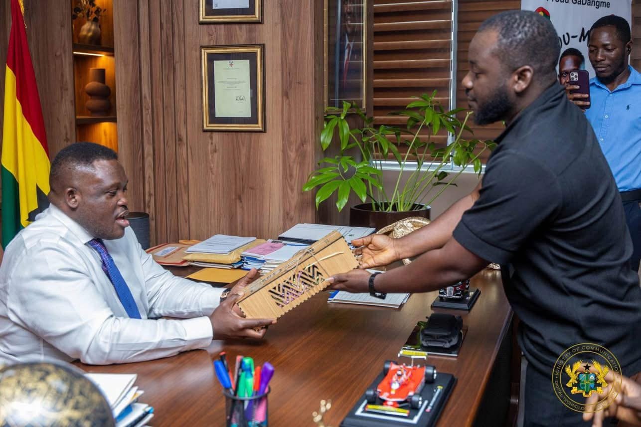 Lekzy DeComic, Foster Romanus pay courtesy call on Sam George
