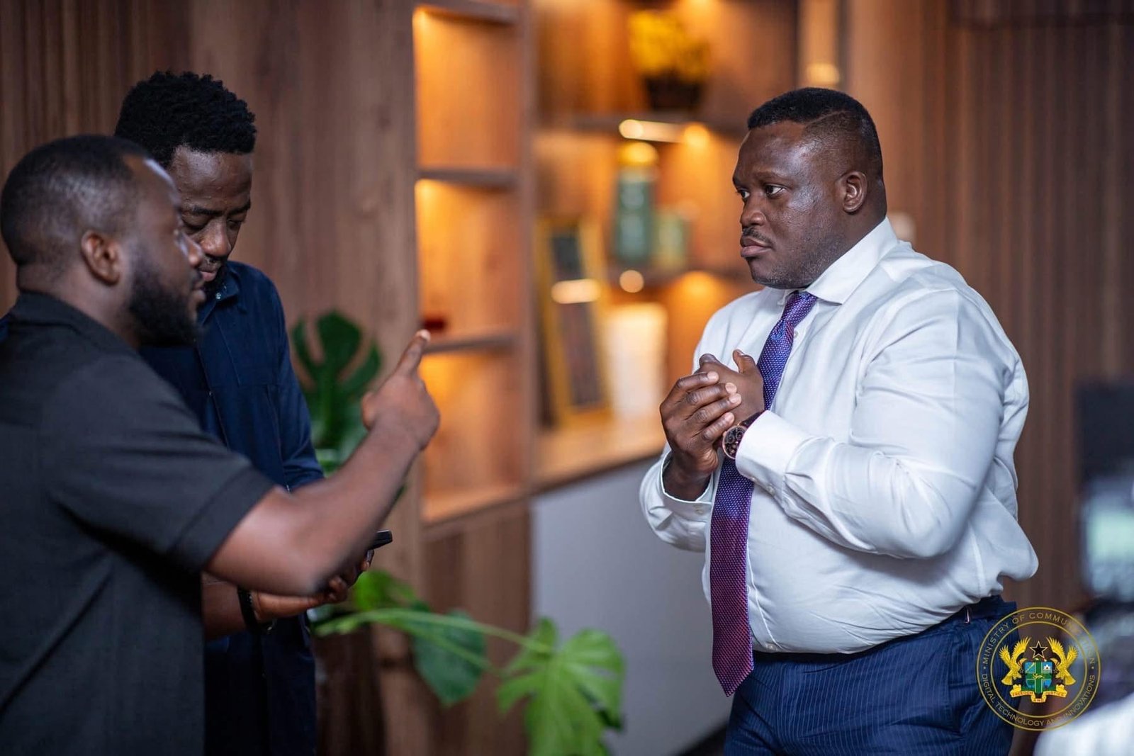 Lekzy DeComic, Foster Romanus pay courtesy call on Sam George