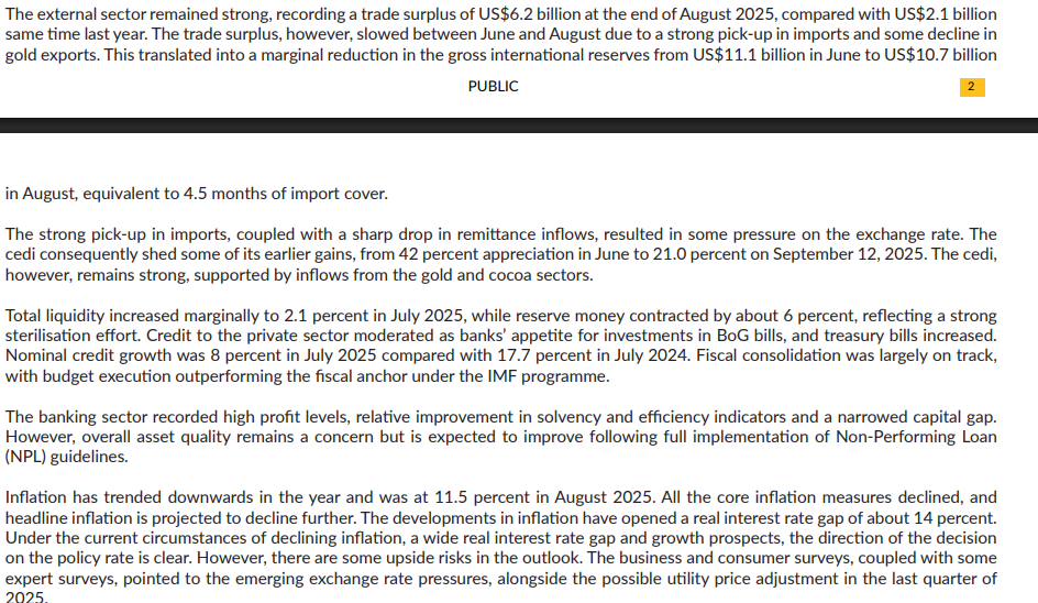 4 out of 6 MPC members voted for 350bps cut in policy rate - BoG
