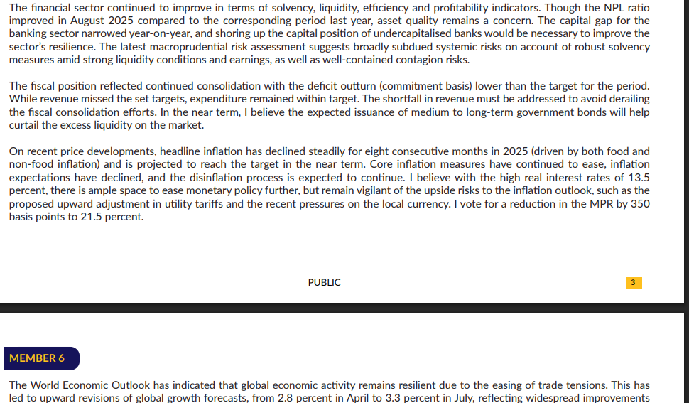 4 out of 6 MPC members voted for 350bps cut in policy rate - BoG