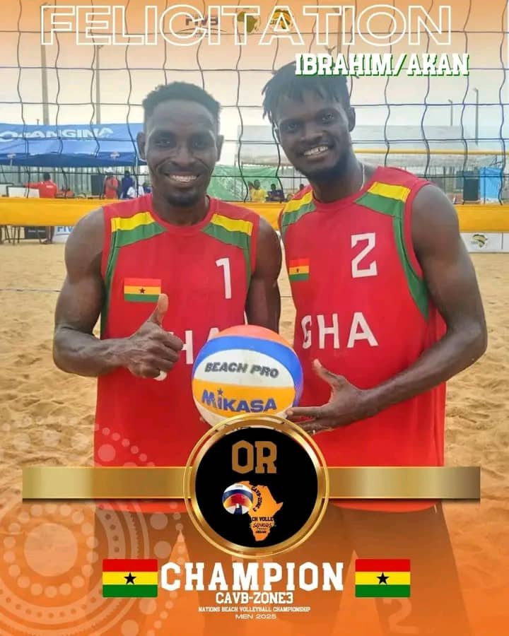 Ghana shines with three medals at 2025 Zone 3 Beach Volleyball Championship