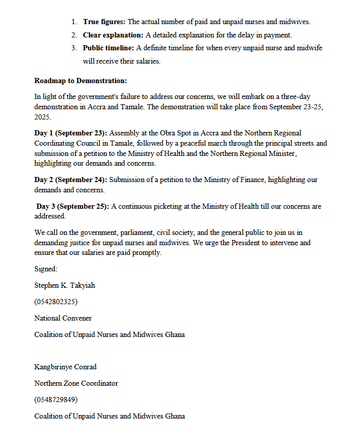 Unpaid nurses to embark on 3-day protest over 7-month arrears on September 23