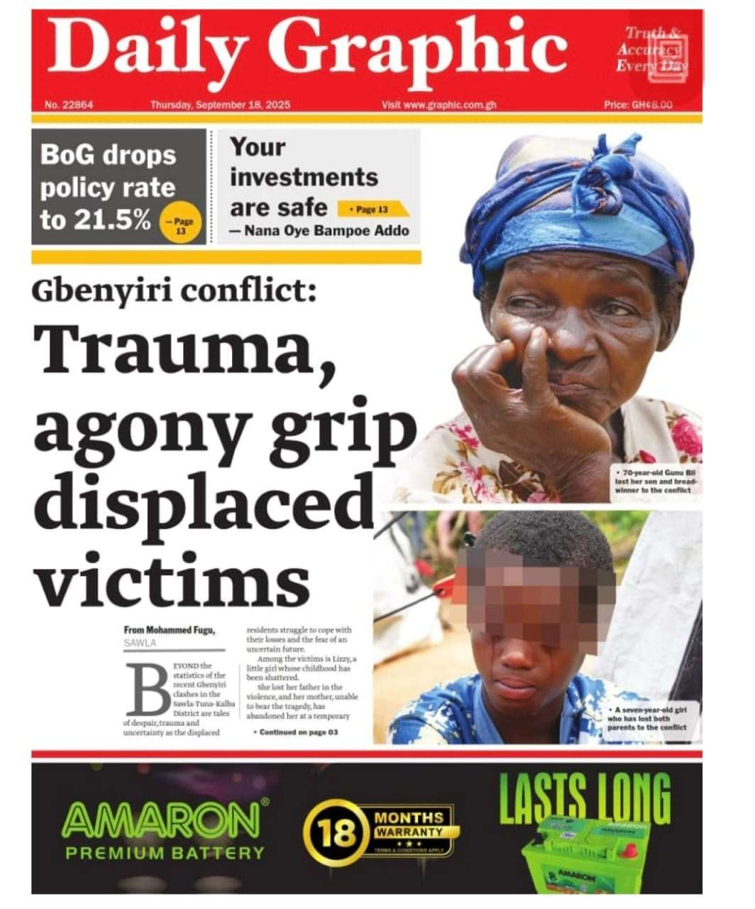 Today's Front pages: Thursday, September 18, 2025