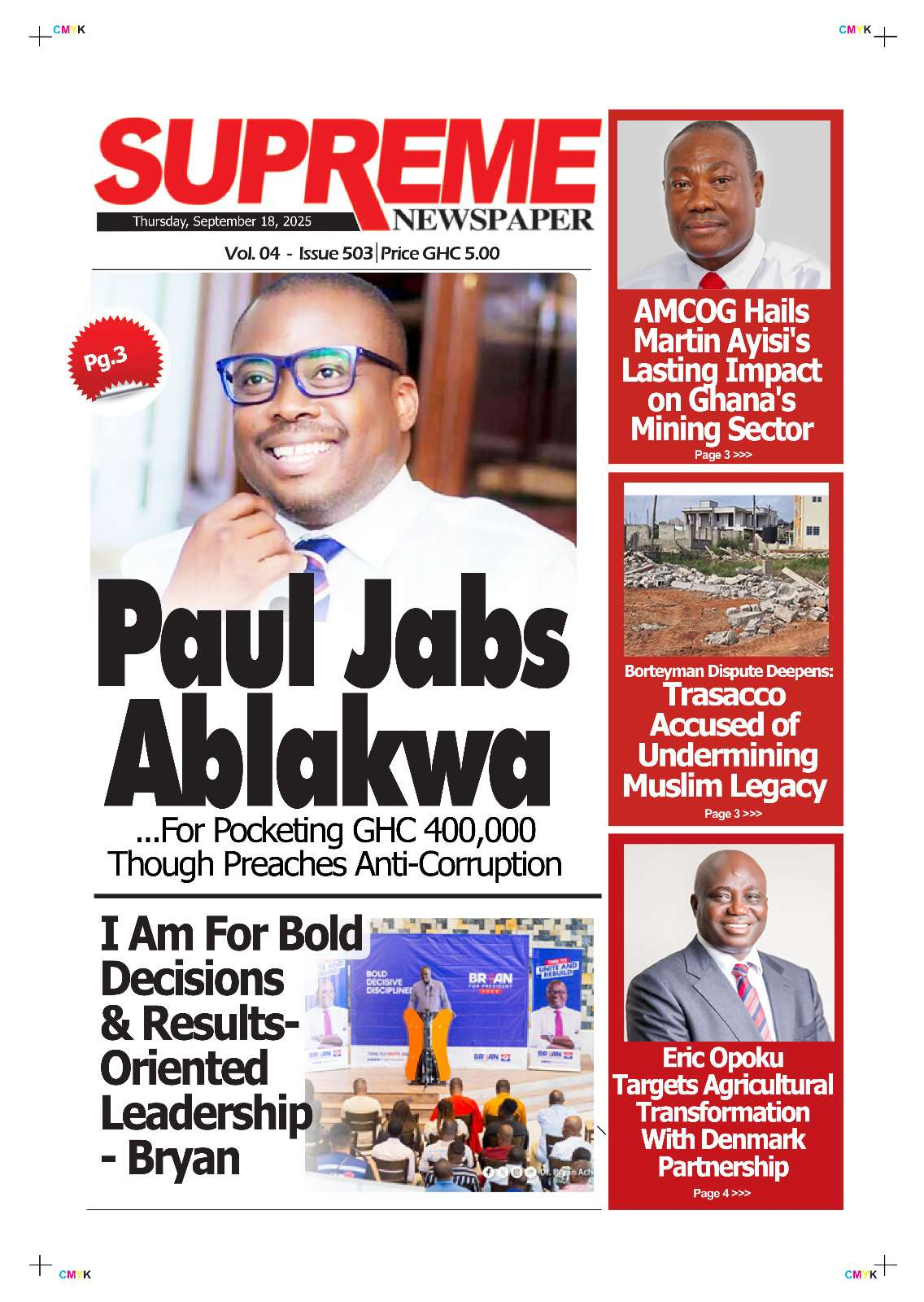 Today's Front pages: Thursday, September 18, 2025