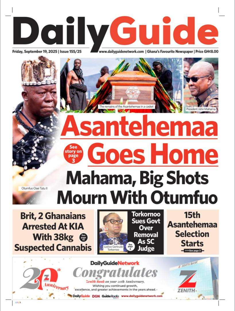 Today's Front pages: Friday, September 19, 2025