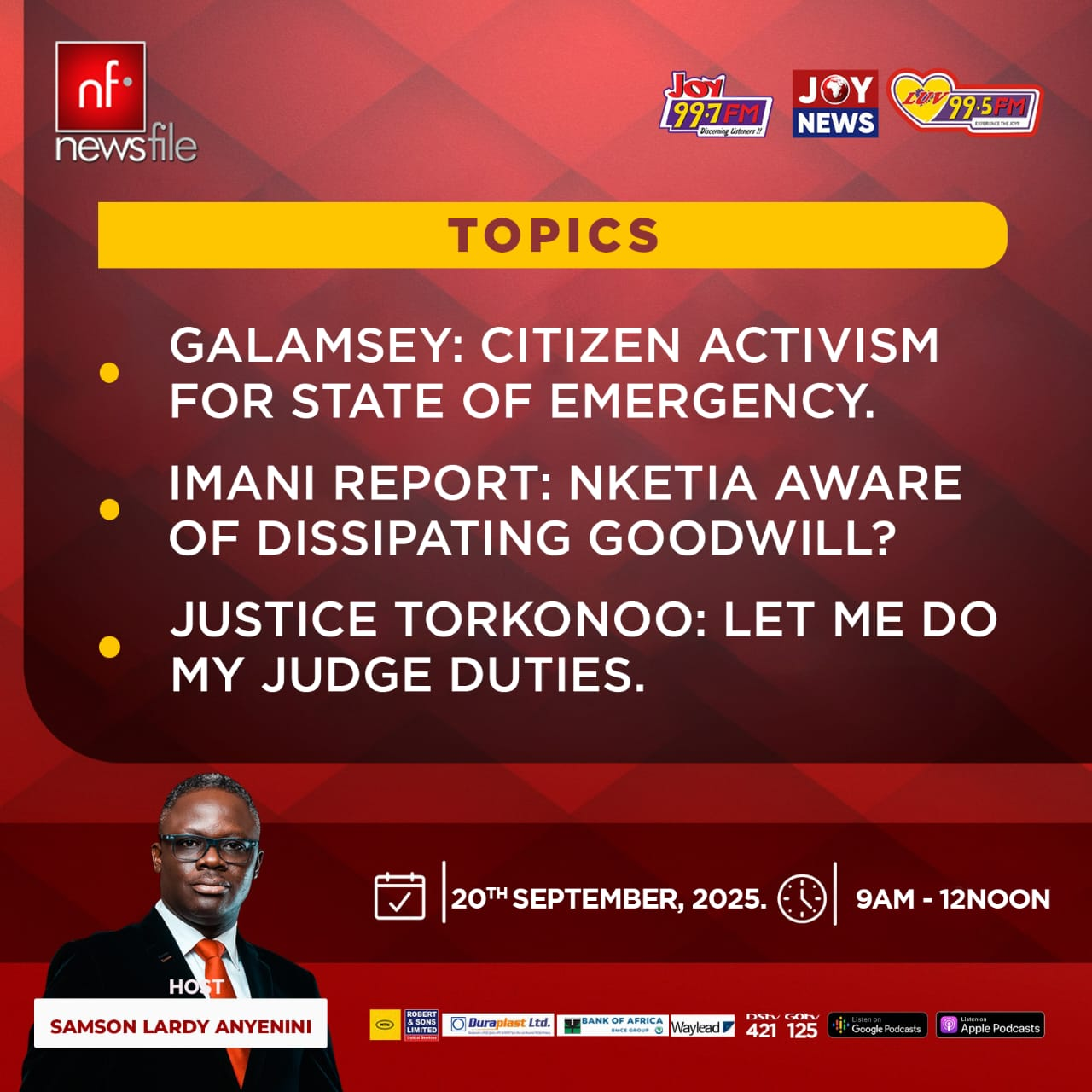 This Saturday on Newsfile: State of emergency on galamsey, Asiedu Nketia's tour, and Justice Torkornoo's legal battle