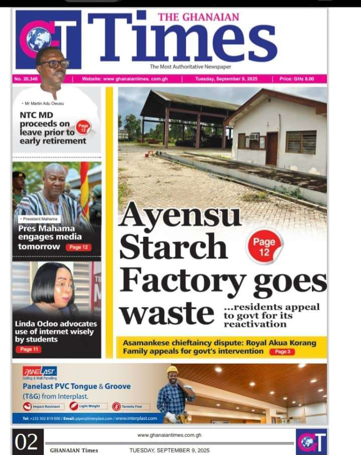 Today's Front pages: Tuesday, September 9, 2025