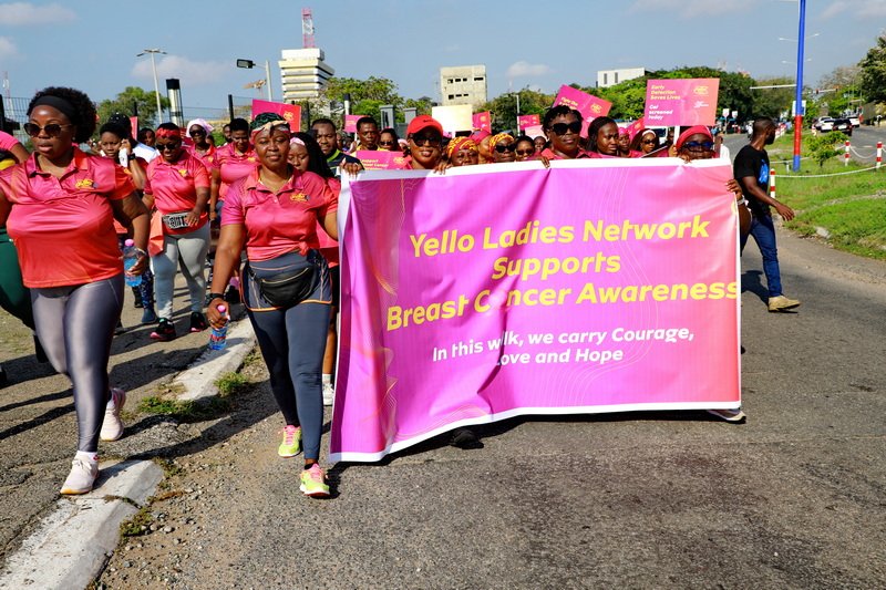 MTN Yellow ladies walk to raise awareness on breast cancer