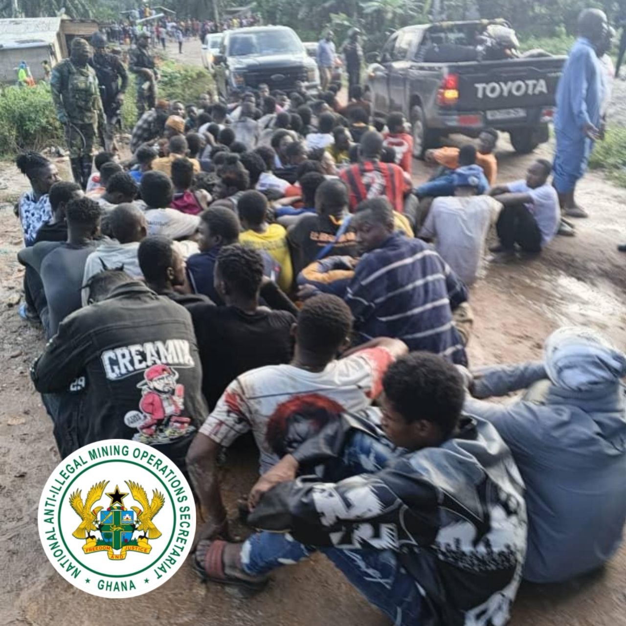 NAIMOS raids notorious ‘Gangway’ hideout at Aboso; arrests illegal Miners