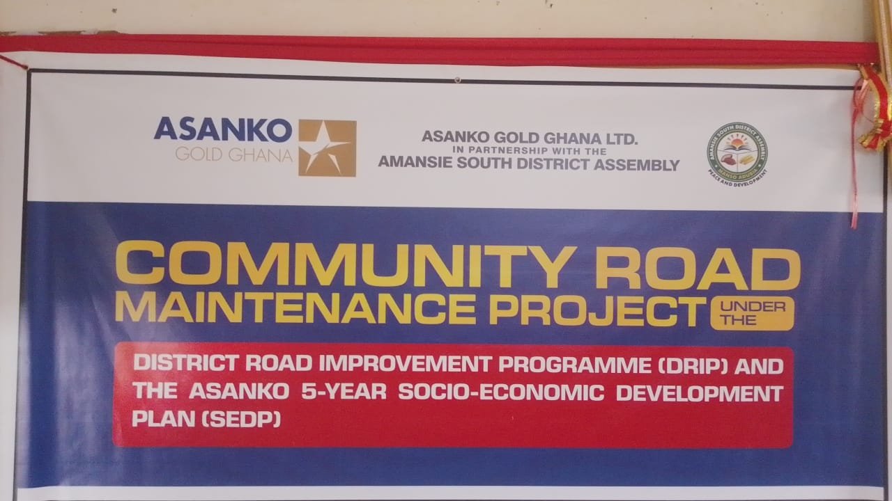 Asanko Gold partners Amansie South District Assembly to rehabilitate roads in the area