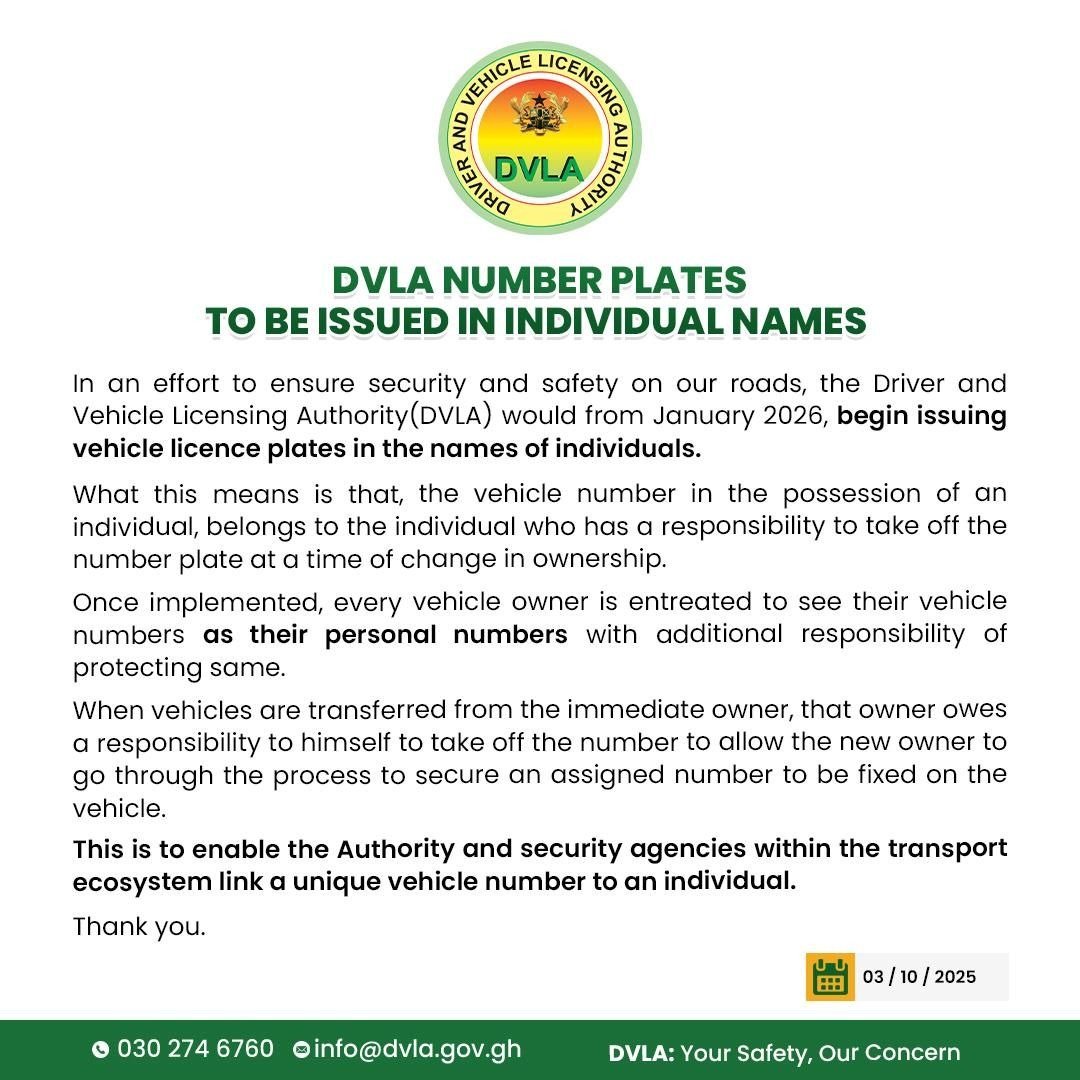 DVLA to issue number plates in individual names from January 2026 DVLA to issue number plates in individual names from January 2026