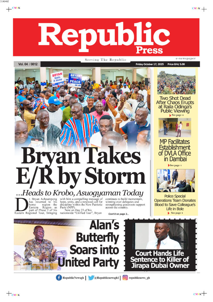 Today's Front pages: Friday, October 17, 2025