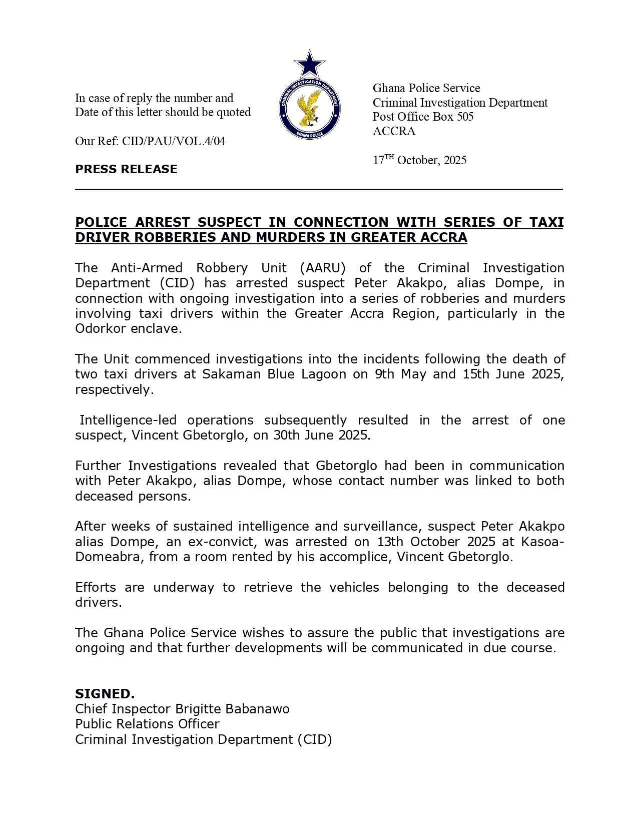 CID's Anti-Armed Robbery Unit nabs key suspect in taxi driver murders