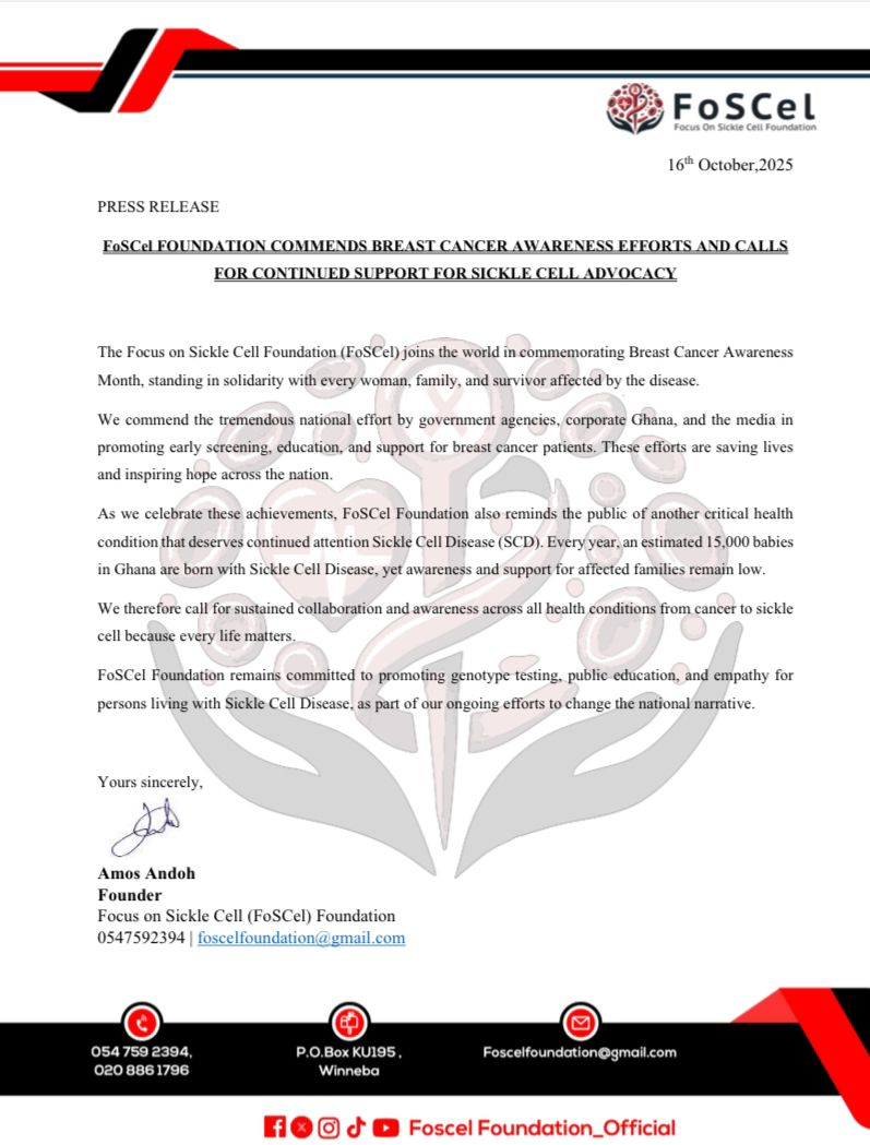 FoSCel Foundation marks breast cancer awareness month