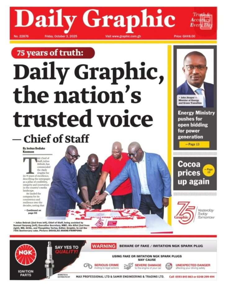 Today's Front pages: Friday, October 3, 2025