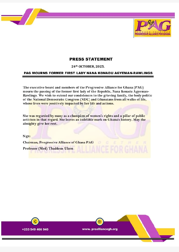 'May the almighty give her rest' - PAG mourns Nana Konadu Agyeman-Rawlings