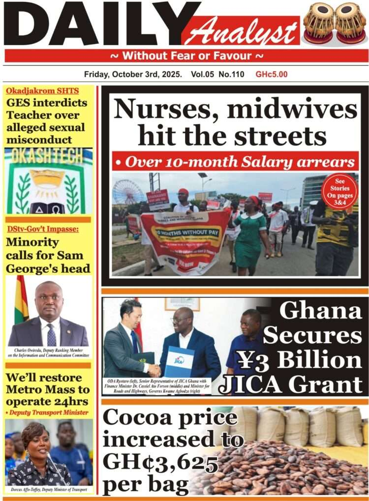 Today's Front pages: Friday, October 3, 2025