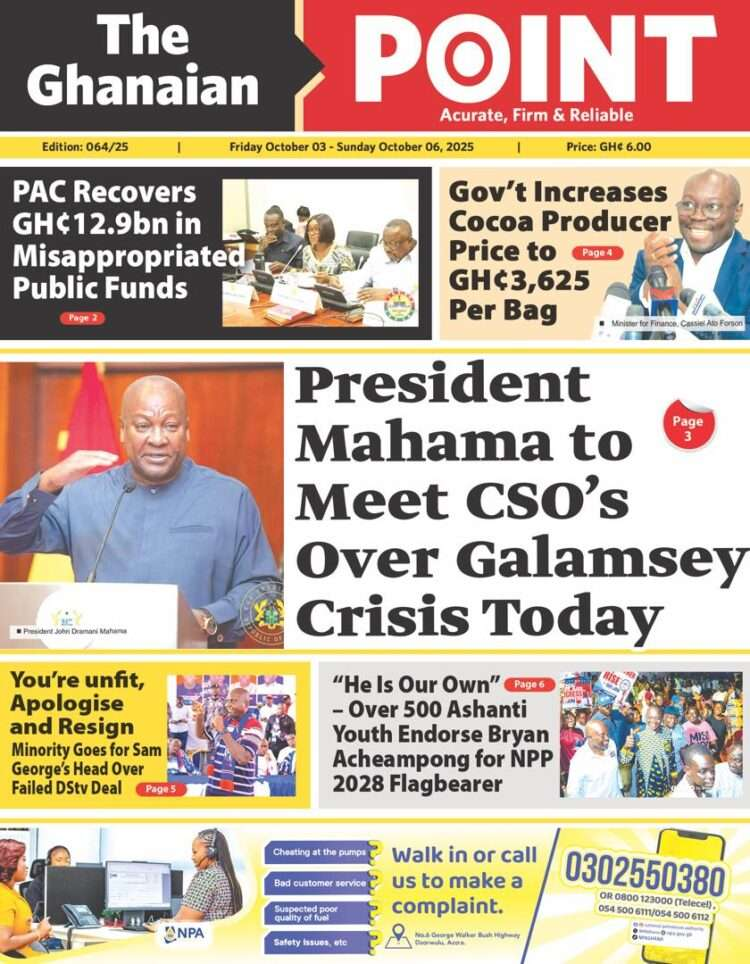 Today's Front pages: Friday, October 3, 2025