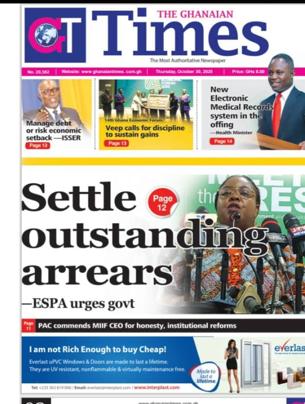 Today's Front pages: Thursday, October 30, 2025
