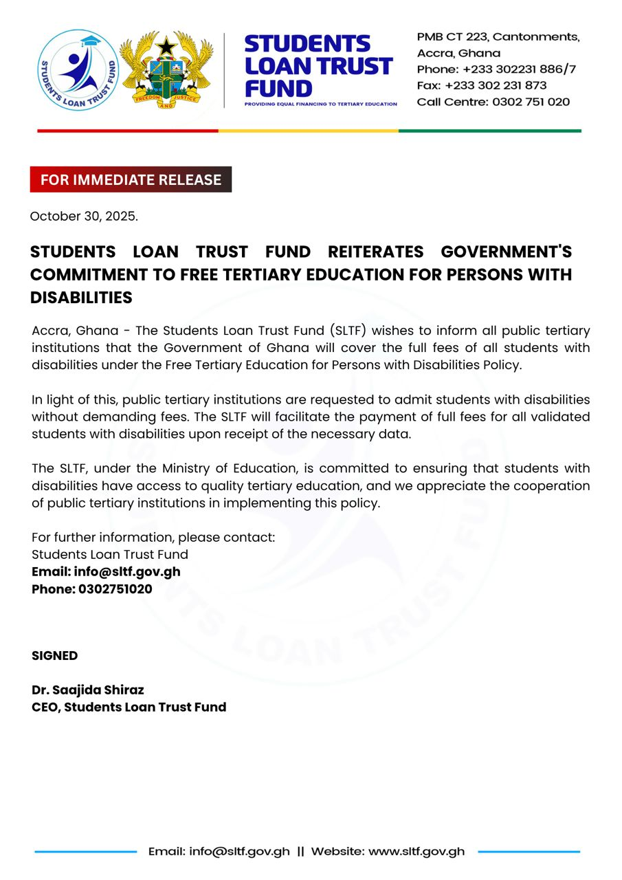 No fees for students with disabilities in Public tertiary institutions — SLTF confirms