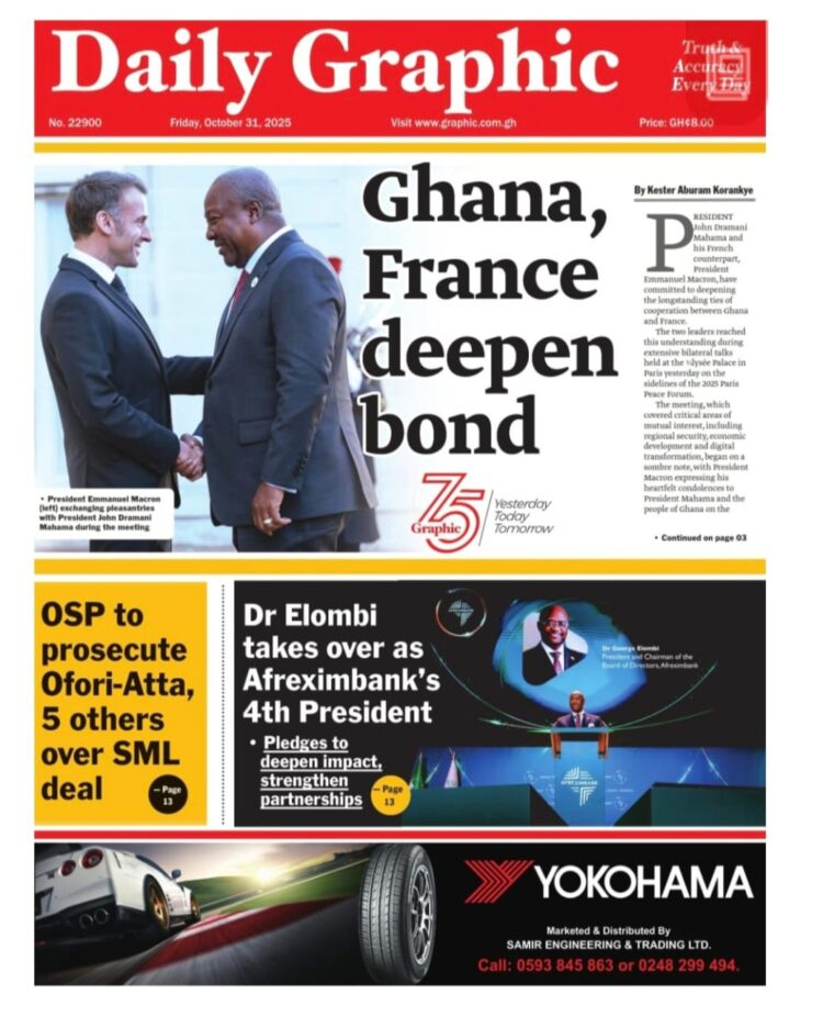Today's Front pages: Friday, October 31, 2025