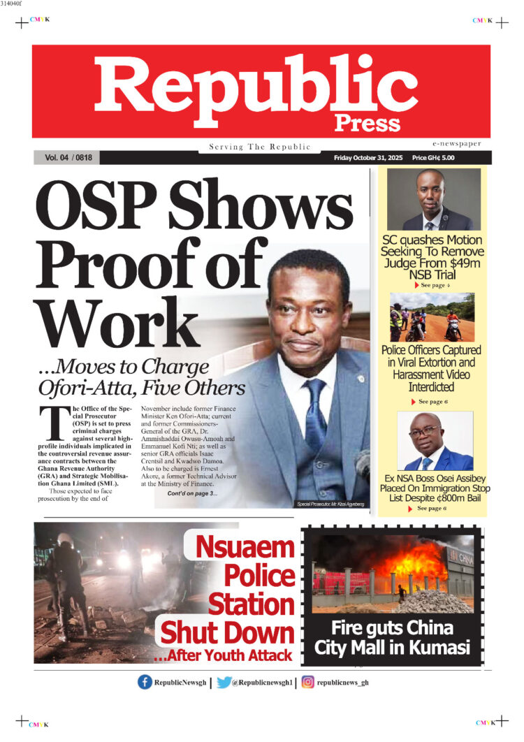 Today's Front pages: Friday, October 31, 2025