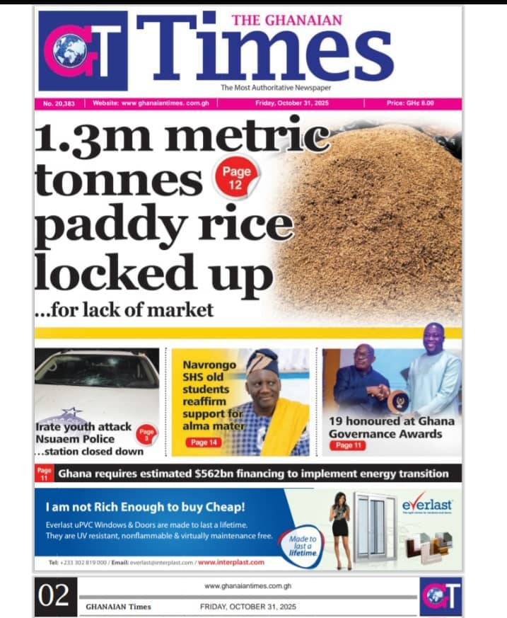 Today's Front pages: Friday, October 31, 2025