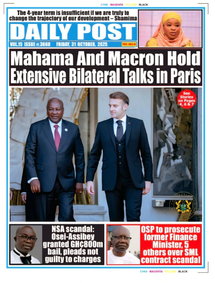 Today's Front pages: Friday, October 31, 2025